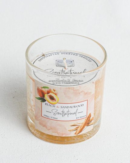 Medium Glass Candles Sandalwood & Peach